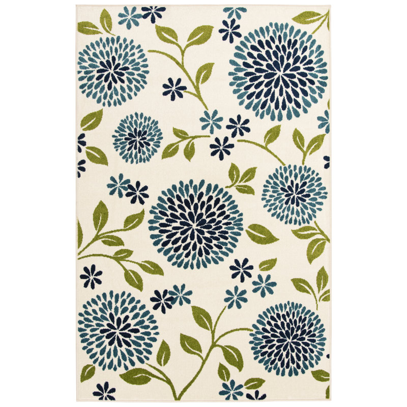 Lark Manor Machine Tufted Blue/Beige/Green Indoor/Outdoor Rug
